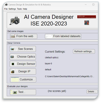Picture 1: ISET AI Camera Designer Application