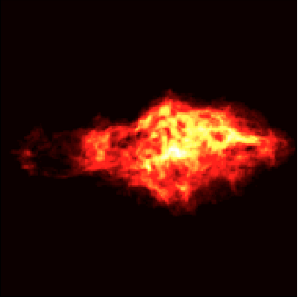 160-by-160 pixel radio image of the galaxy 3C58.