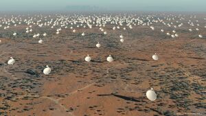 Artist's rendition of the planned SKA antennas [2].