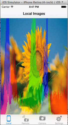 Image blended with its RGB histogram