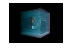 Depiction of the trapezoid-pixels applied to the surface of the main water cube.