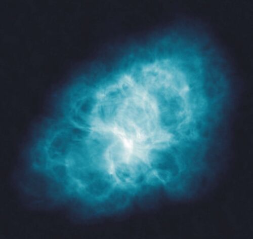 Radio emission of the Crab Nebula, imaged by the Very Large Array.