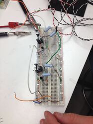 LED driver circuit on breadboard
